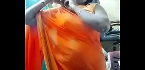  Swathi naidu exchanging saree by showing boobs,body parts and getting ready for shoot part-2